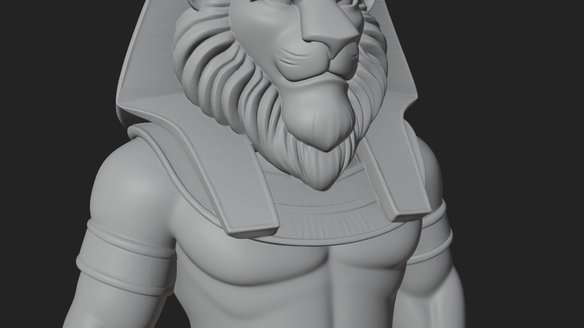 Lion-Headed Egyptian God Statue Design 7 3D Print Model 3D Model