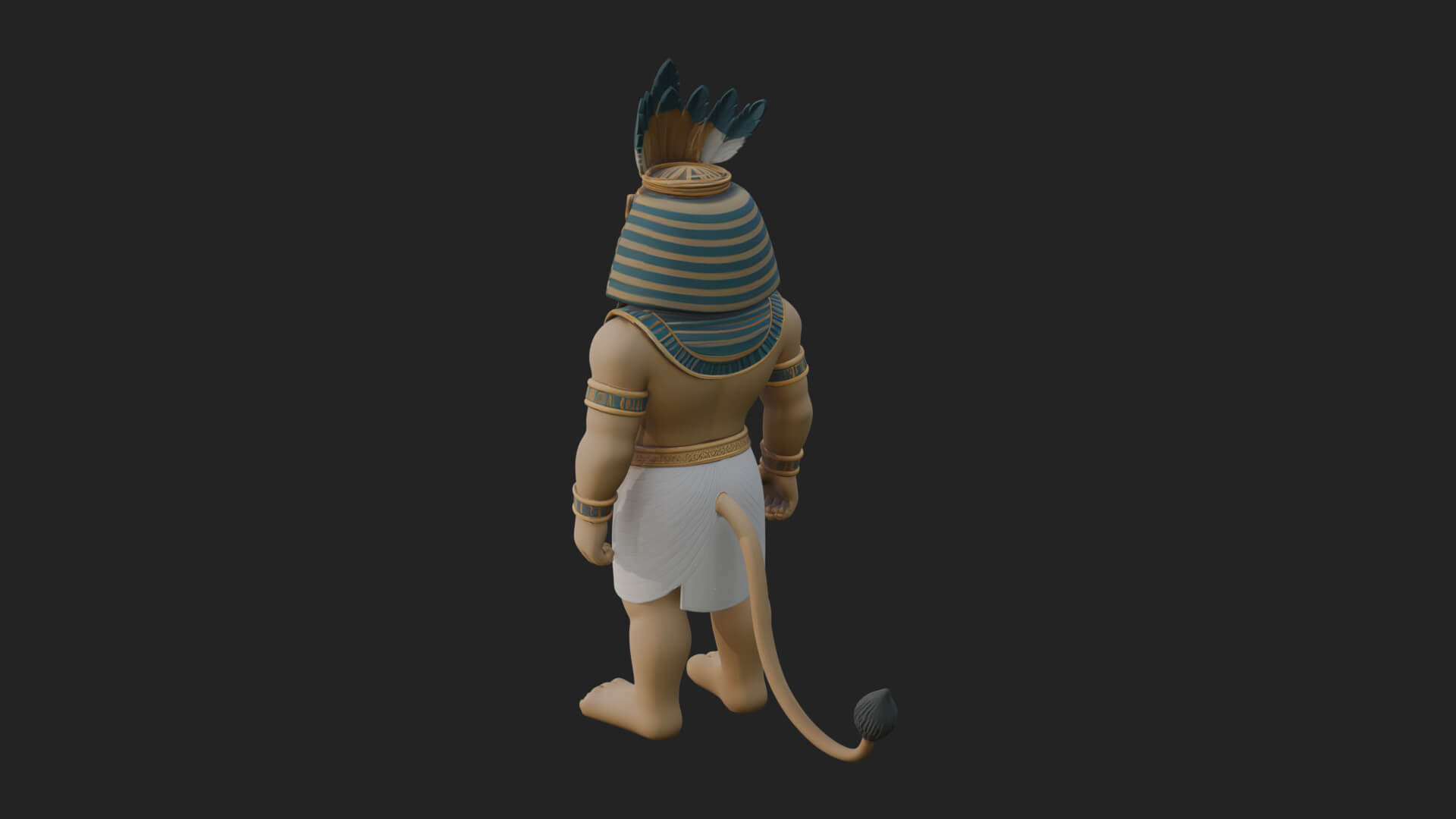 Lion-Headed Egyptian God Statue Design 8 3D Print Model 3D Model