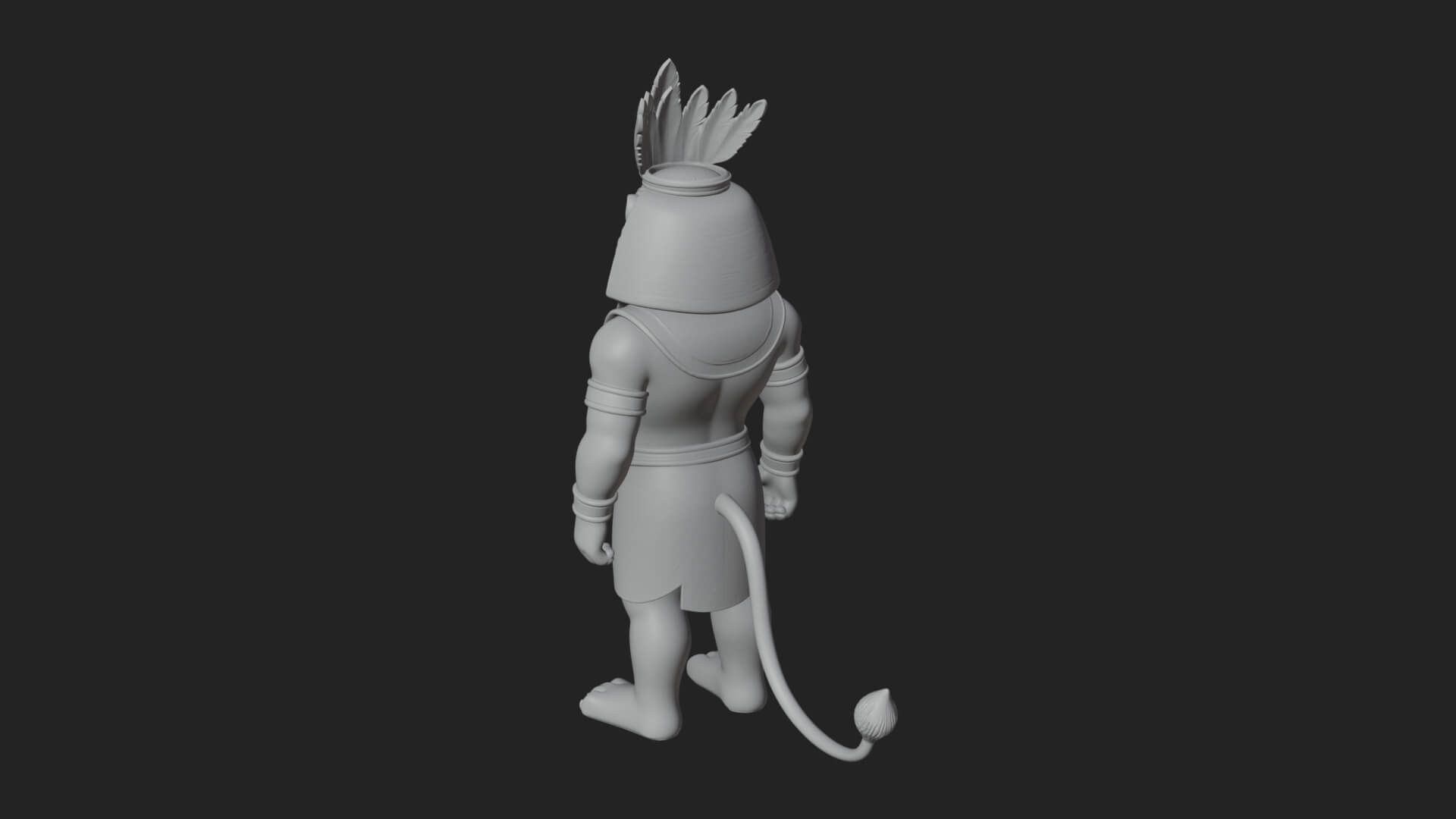 Lion-Headed Egyptian God Statue Design 8 3D Print Model 3D Model