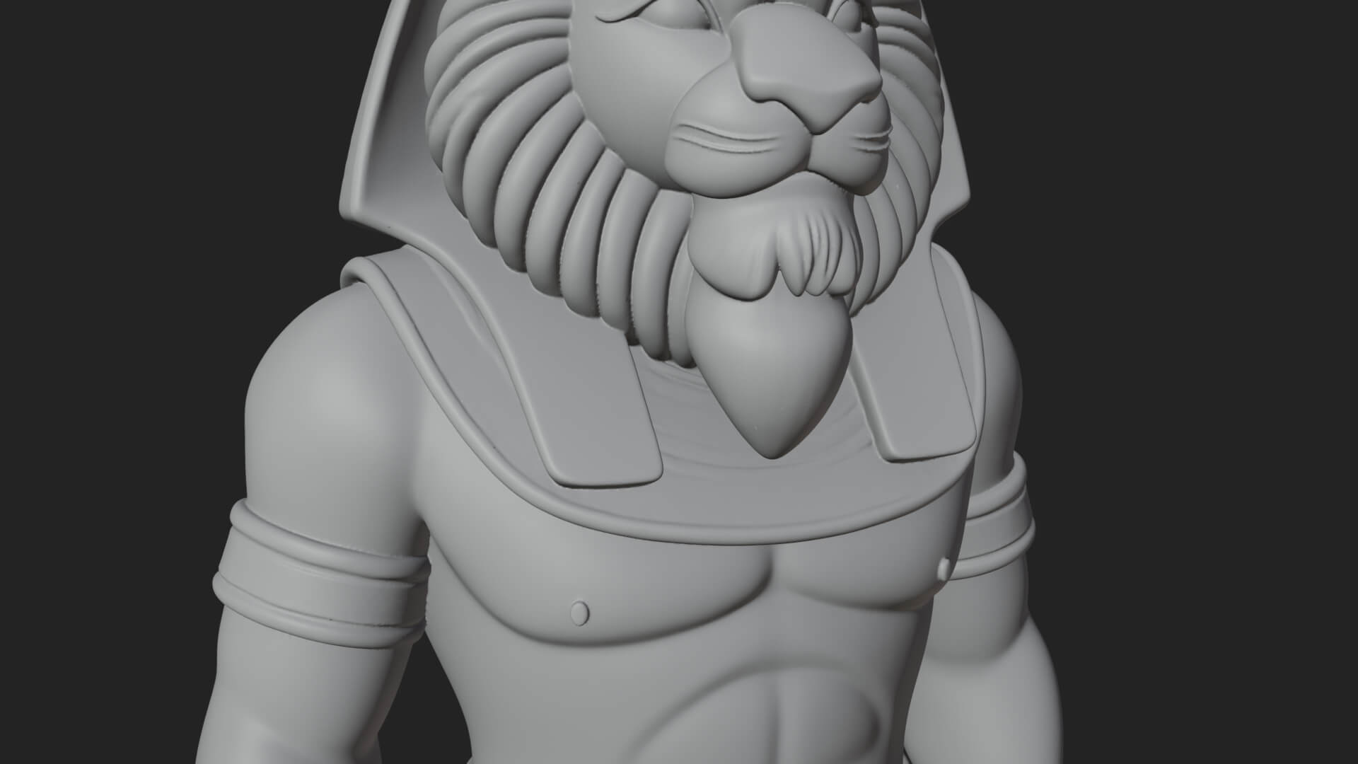 Lion-Headed Egyptian God Statue Design 8 3D Print Model 3D Model