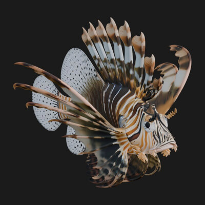 Lionfish Statue Design 4 3D Print Model