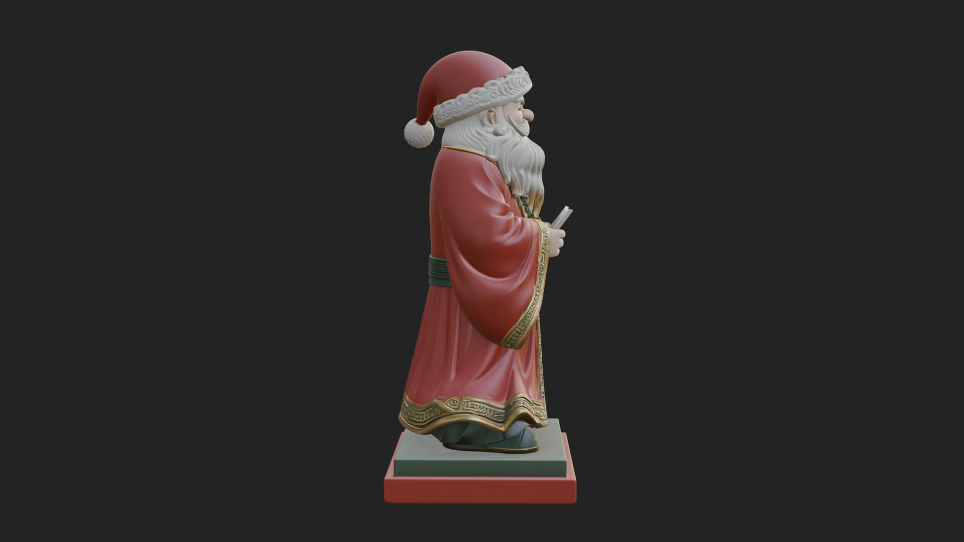 List Reading Santa Statue Design 1 3D Print Model 3D Model