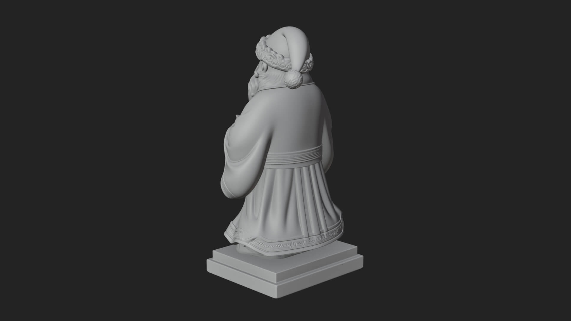 List Reading Santa Statue Design 1 3D Print Model 3D Model