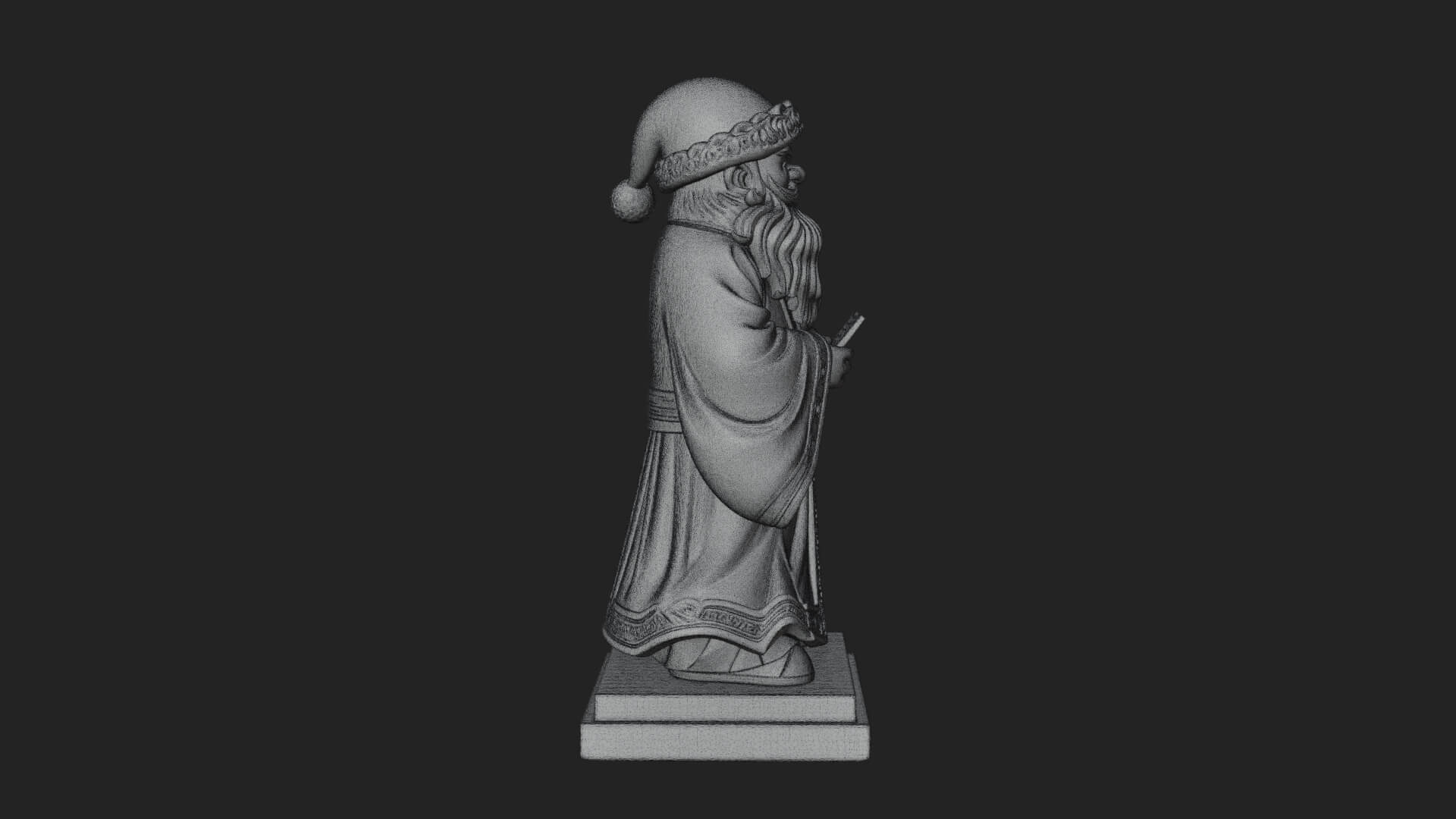 List Reading Santa Statue Design 1 3D Print Model 3D Model