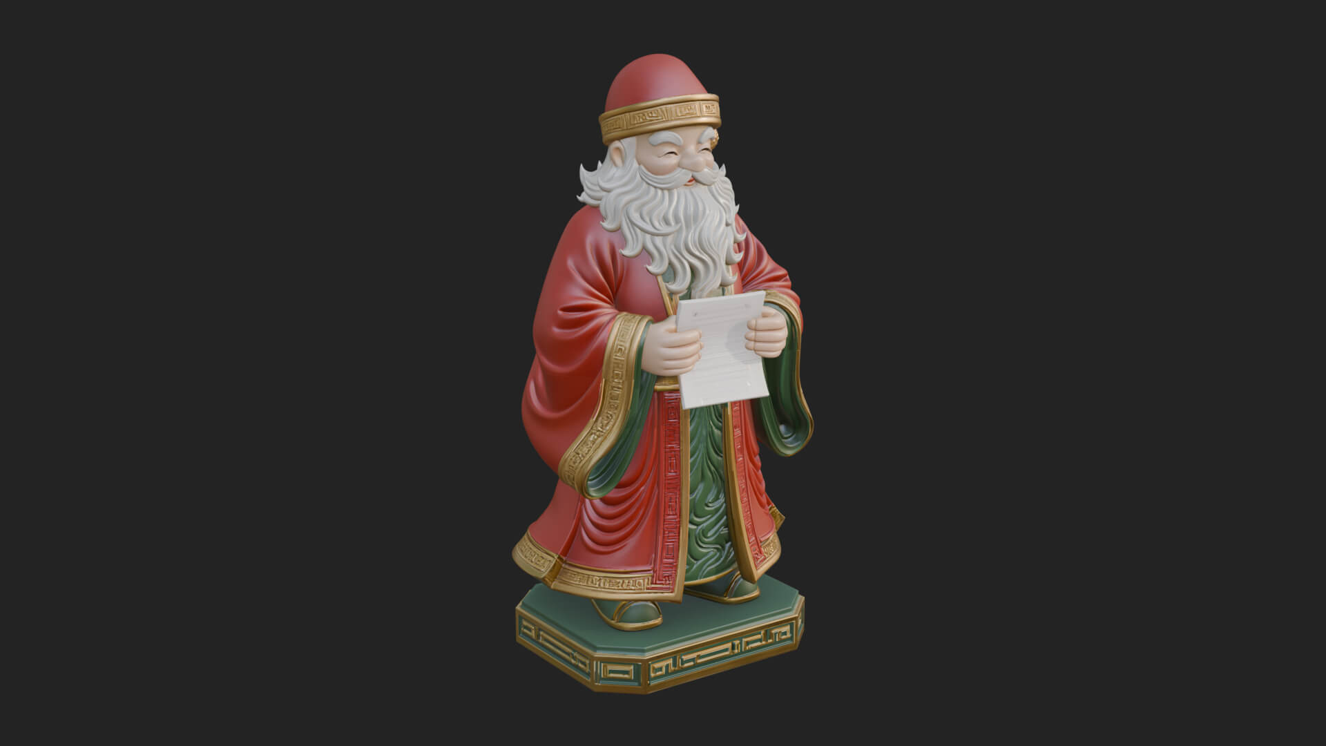 List Reading Santa Statue Design 2 3D Print Model 3D Model