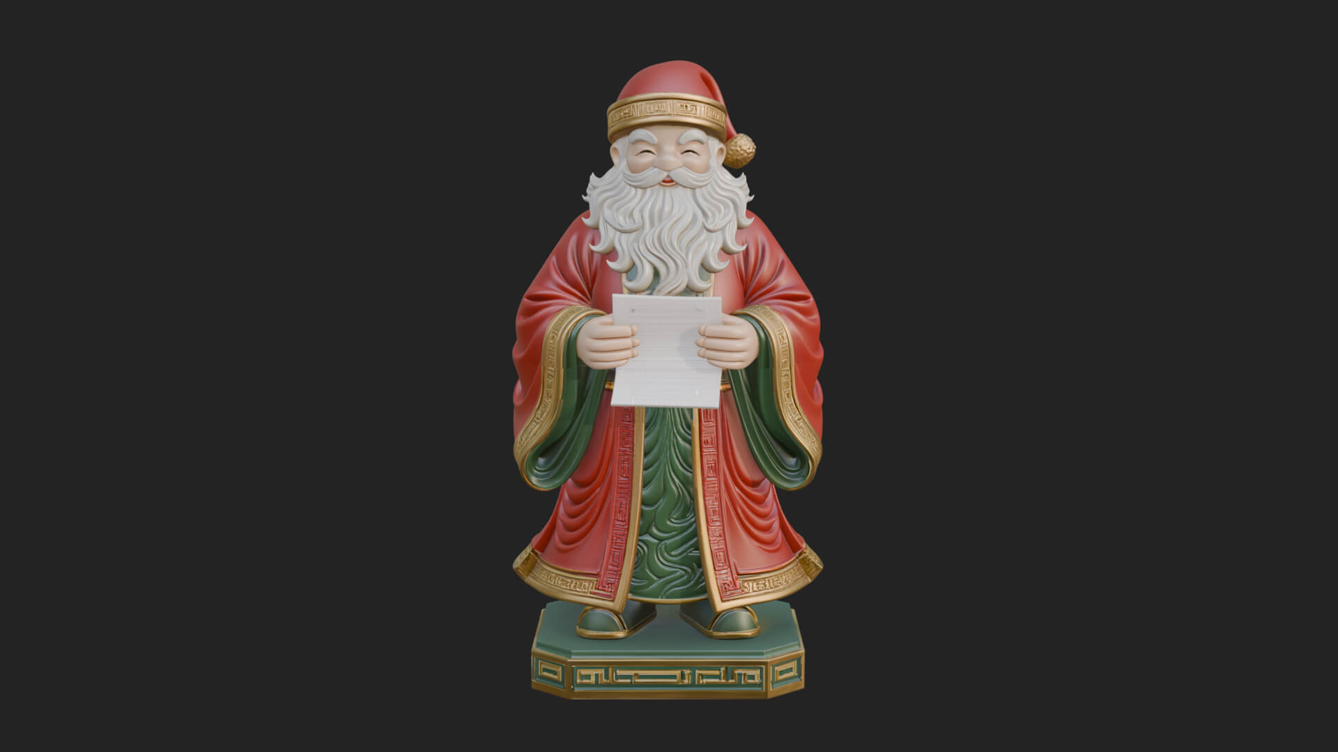 List Reading Santa Statue Design 2 3D Print Model 3D Model