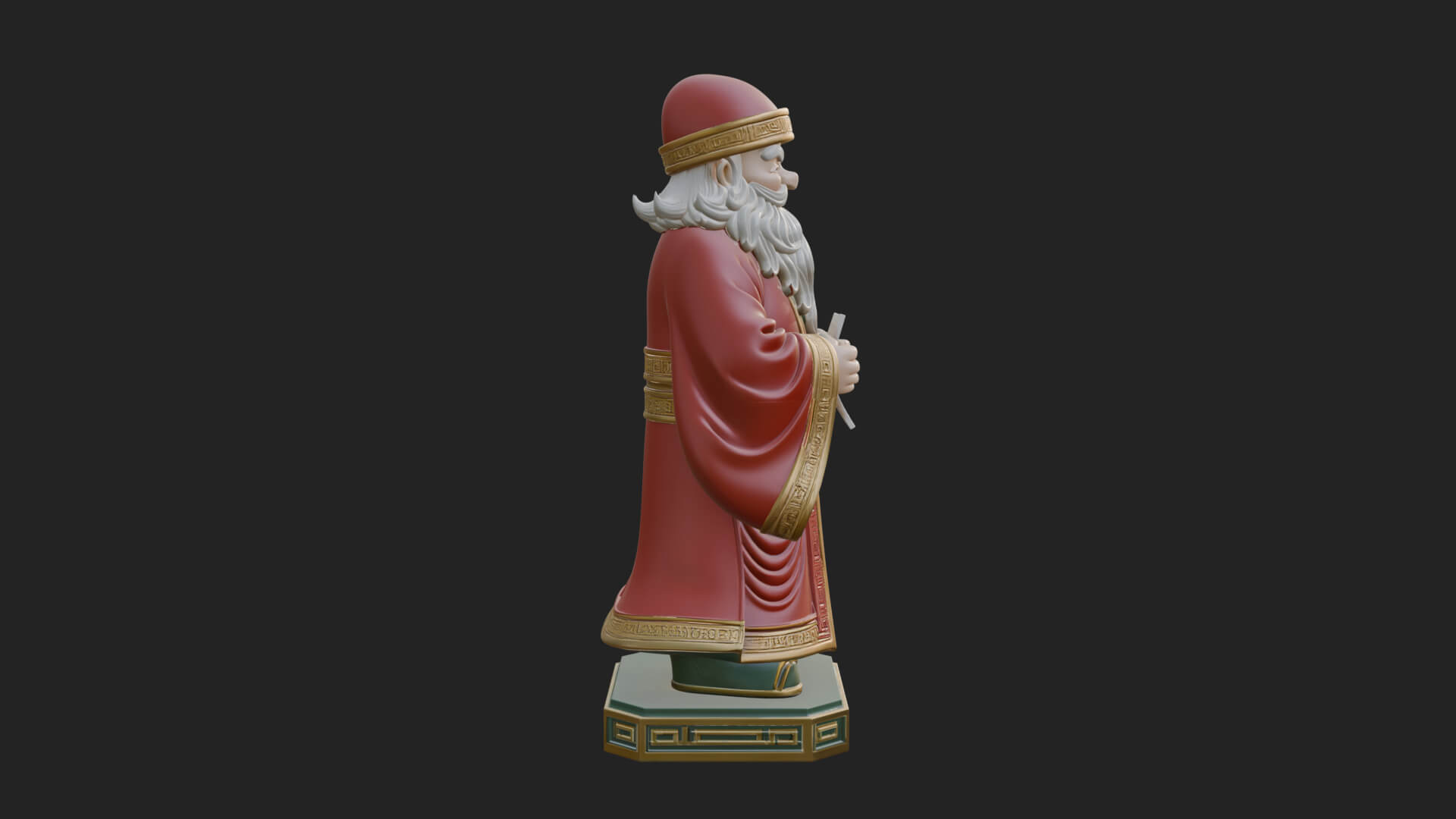 List Reading Santa Statue Design 2 3D Print Model 3D Model