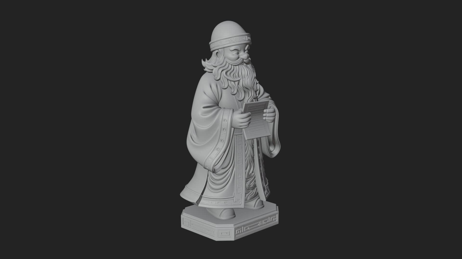 List Reading Santa Statue Design 2 3D Print Model 3D Model