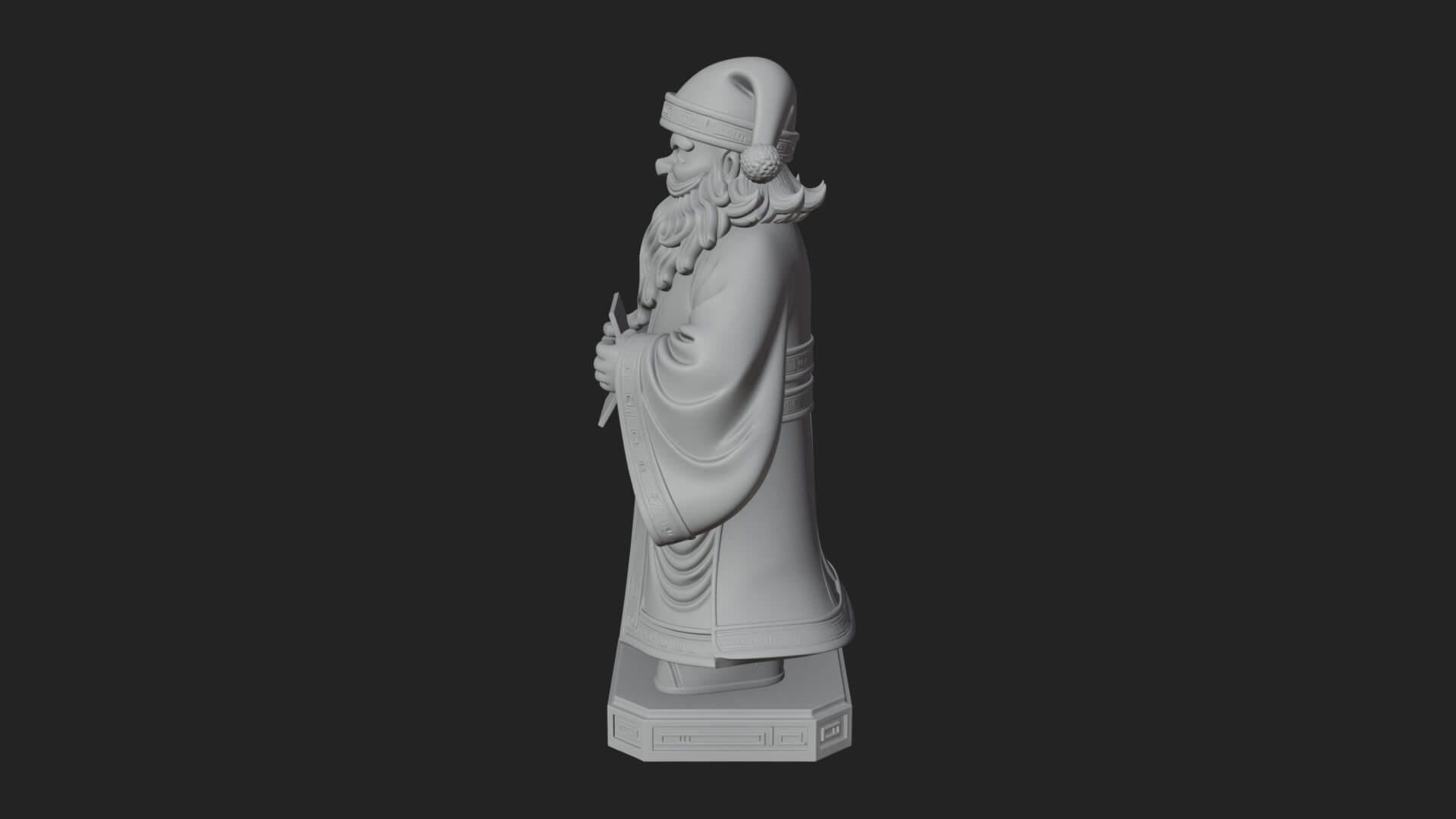 List Reading Santa Statue Design 2 3D Print Model 3D Model