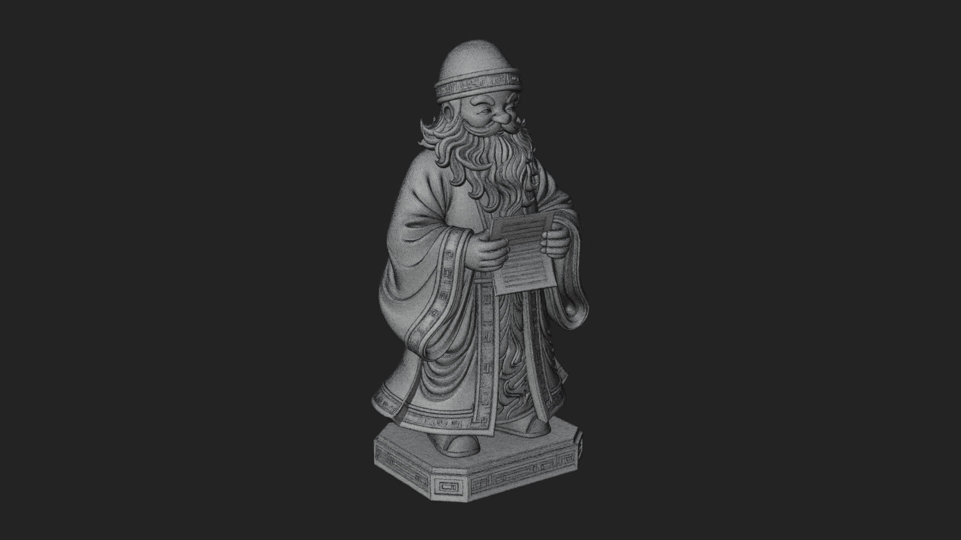List Reading Santa Statue Design 2 3D Print Model 3D Model