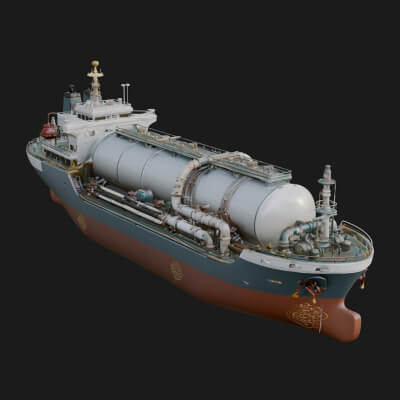 LNG Carrier Ship Model Design 1 3D Print Model
