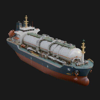 LNG Carrier Ship Model Design 2 3D Print Model