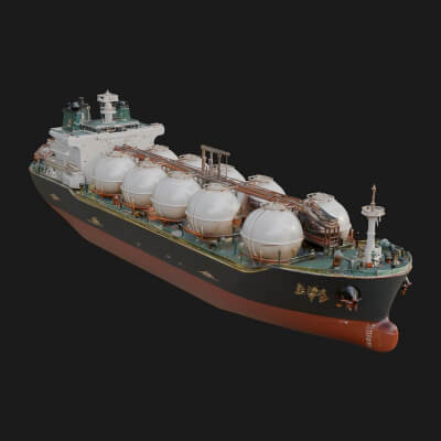 LNG Carrier Ship Model Design 3 3D Print Model