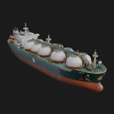 LNG Carrier Ship Model Design 4 3D Print Model