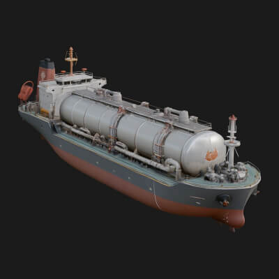 LNG Carrier Ship Model Design 6 3D Print Model