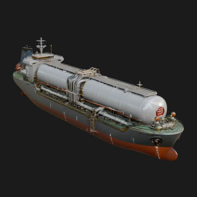 LNG Carrier Ship Model Design 8 3D Print Model
