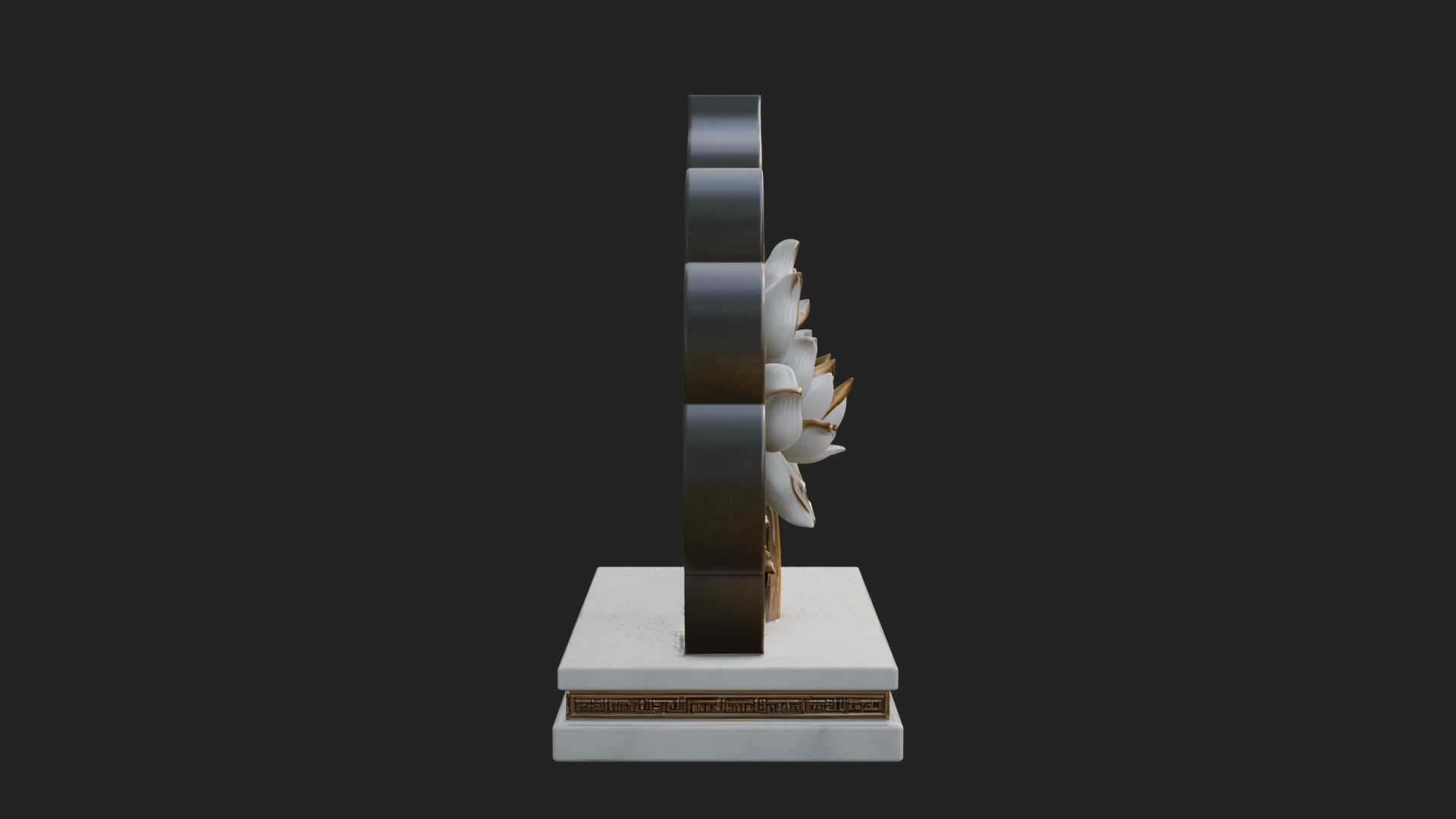 Lobed Lotus Screen Plaque Design 1 3D Print Model 3D Model