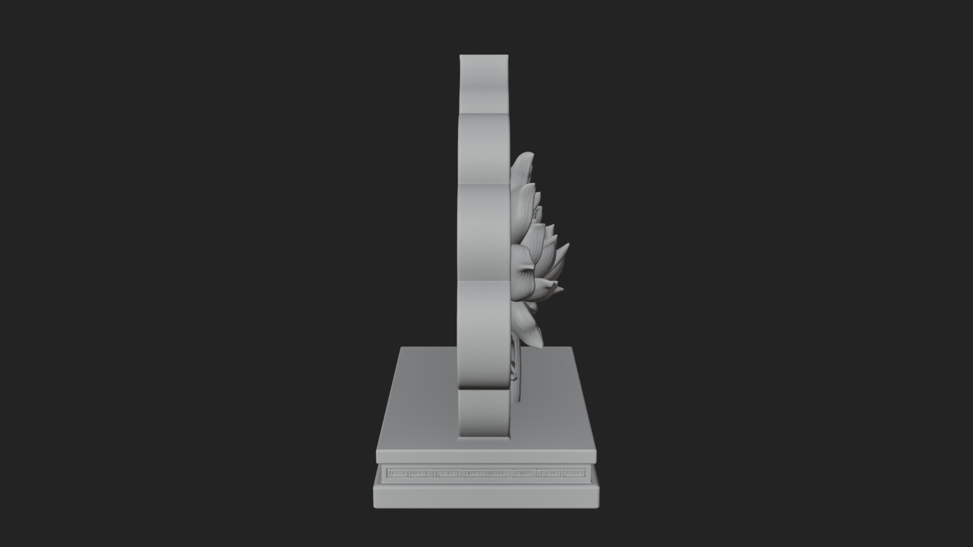 Lobed Lotus Screen Plaque Design 1 3D Print Model 3D Model