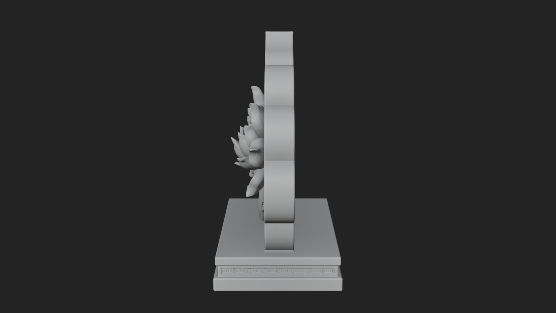 Lobed Lotus Screen Plaque Design 1 3D Print Model 3D Model