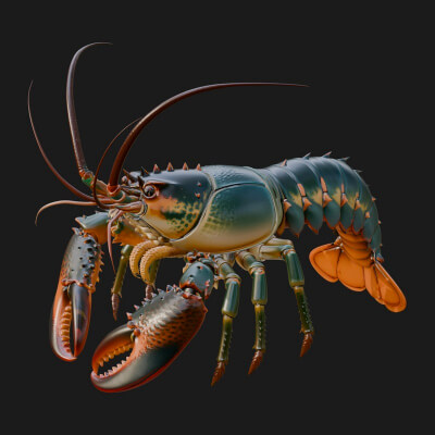 Lobster Statue Design 2 3D Print Model