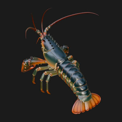 Lobster Statue Design 3 3D Print Model