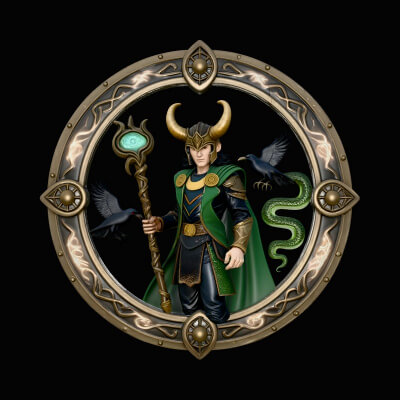 Loki Relief Medallion Pendant Design 3 3D Print Model