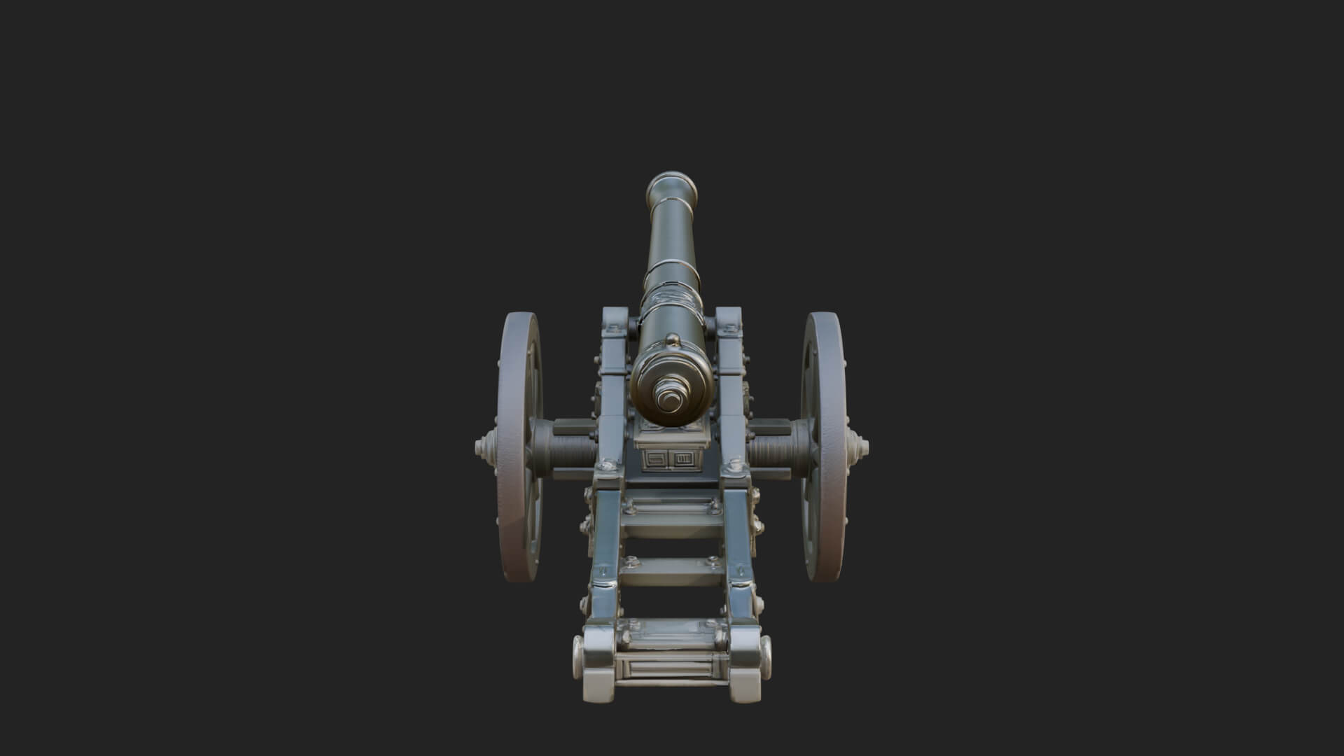Long Barrel Artillery Model Design 1 3D Print Model 3D Model