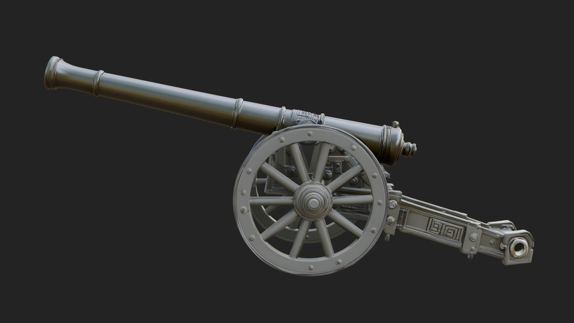 Long Barrel Artillery Model Design 1 3D Print Model 3D Model