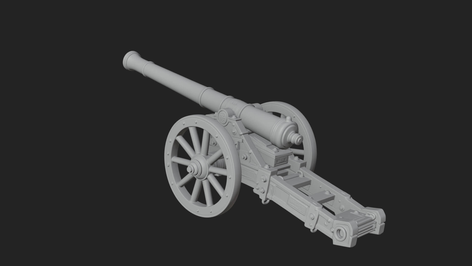 Long Barrel Artillery Model Design 1 3D Print Model 3D Model