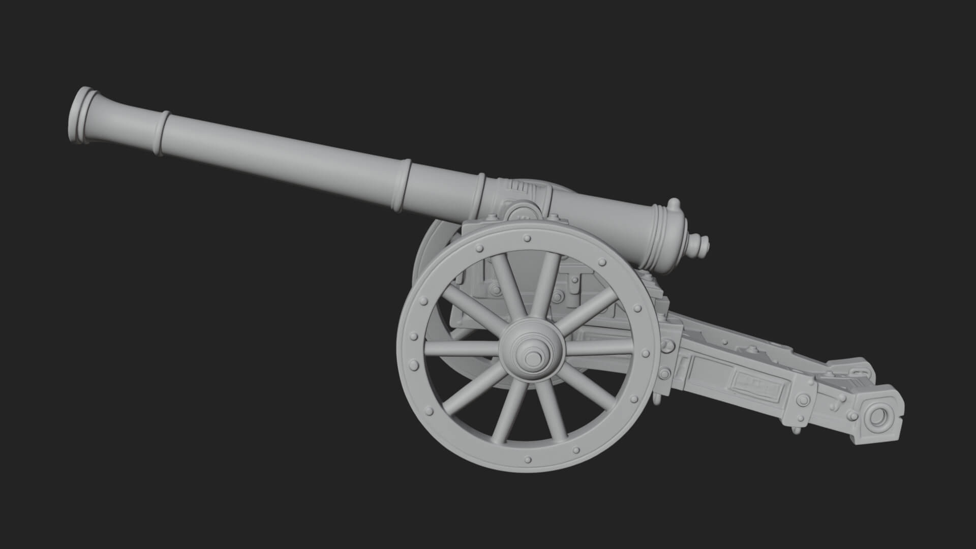 Long Barrel Artillery Model Design 1 3D Print Model 3D Model
