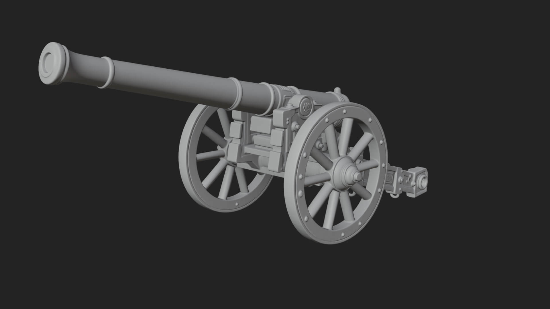 Long Barrel Artillery Model Design 1 3D Print Model 3D Model