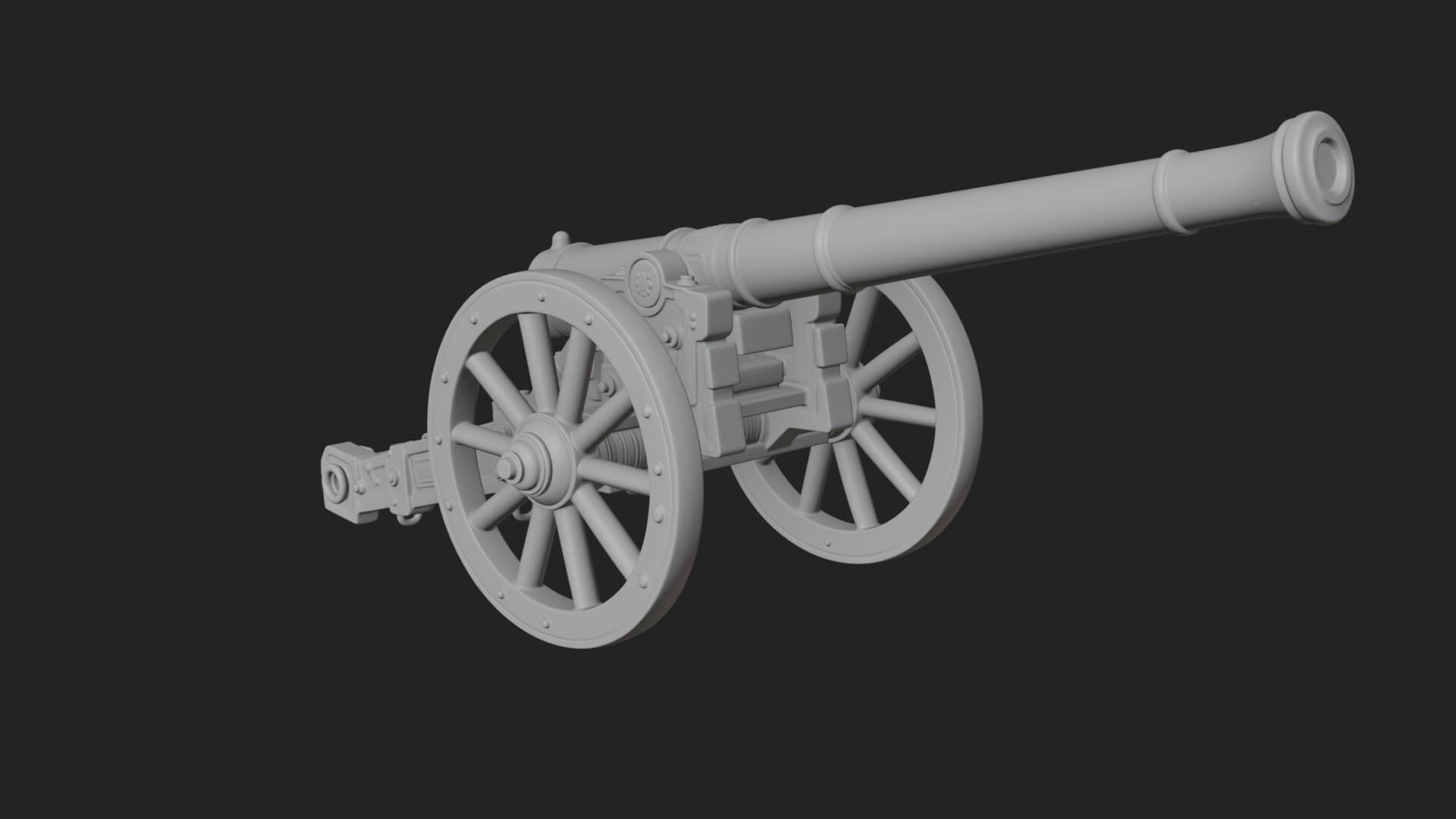 Long Barrel Artillery Model Design 1 3D Print Model 3D Model