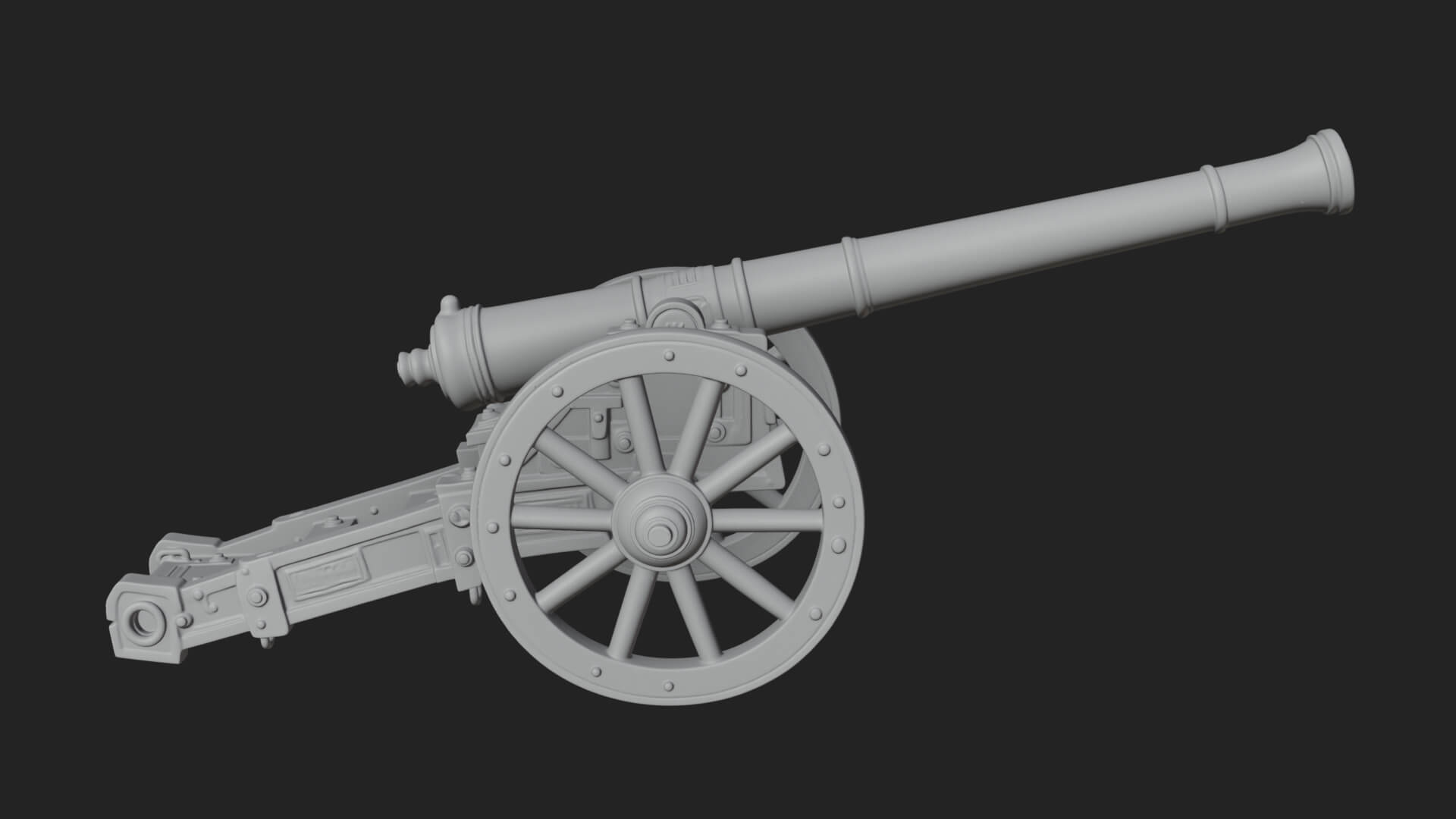 Long Barrel Artillery Model Design 1 3D Print Model 3D Model