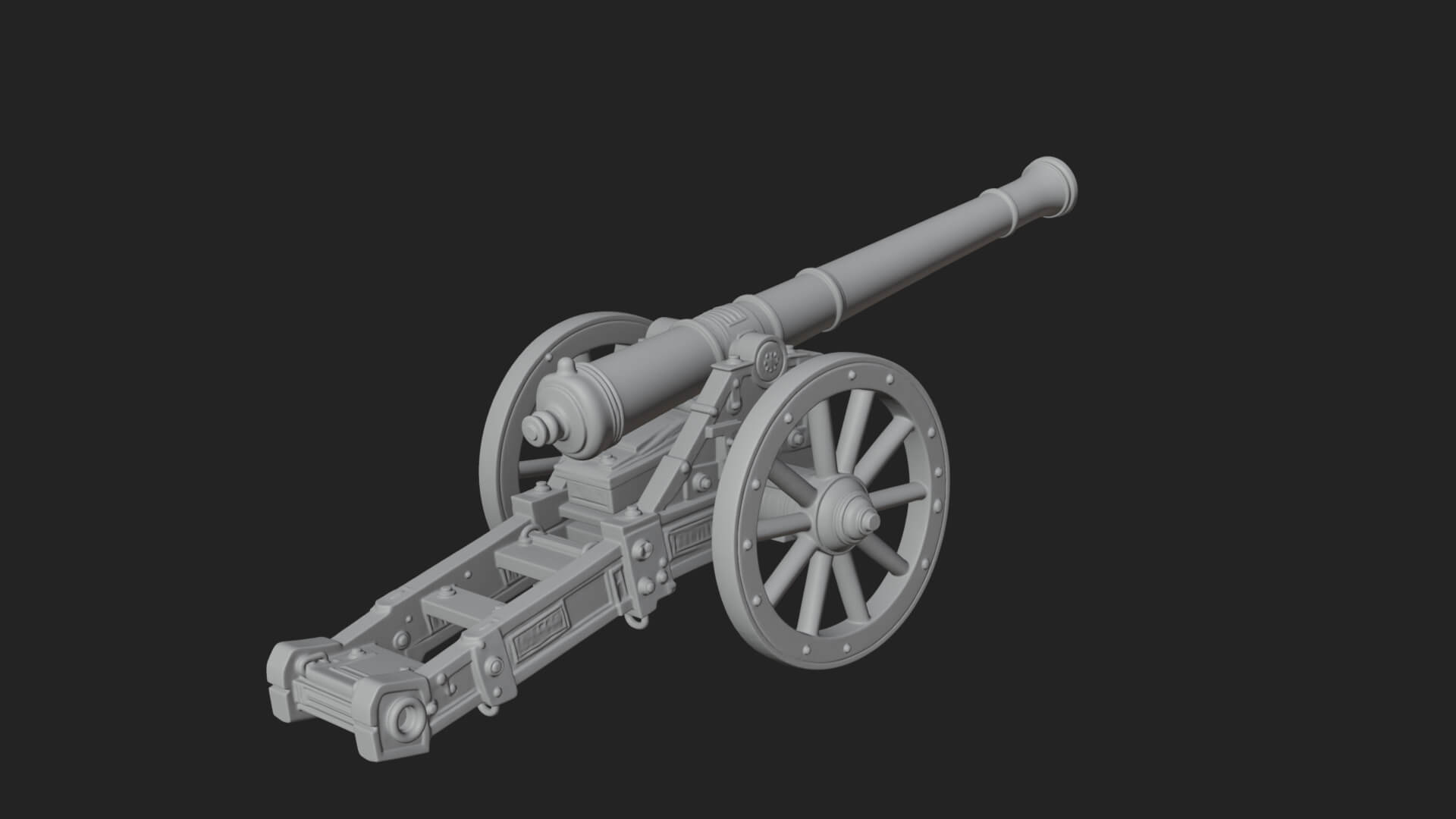 Long Barrel Artillery Model Design 1 3D Print Model 3D Model