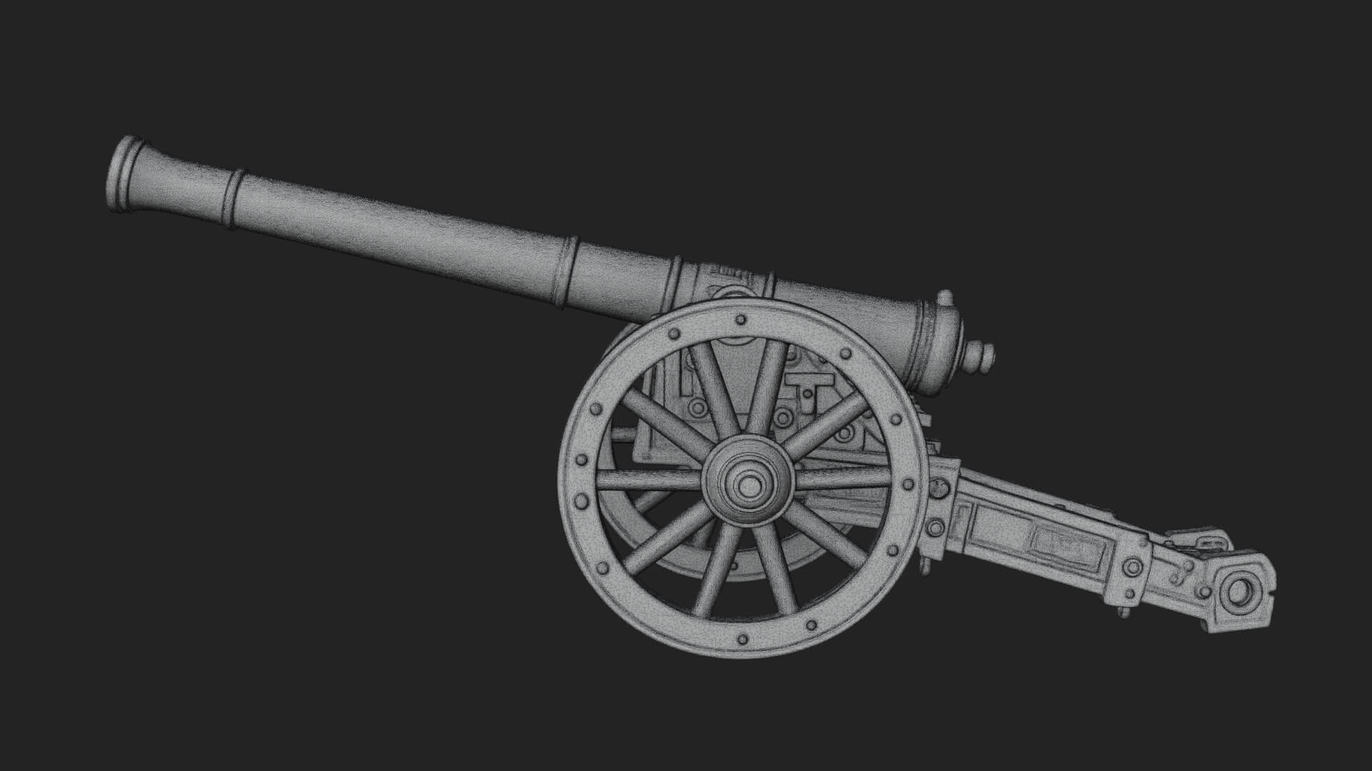 Long Barrel Artillery Model Design 1 3D Print Model 3D Model