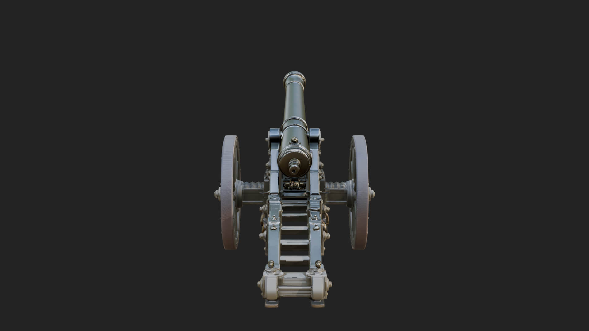 Long Barrel Artillery Model Design 2 3D Print Model 3D Model