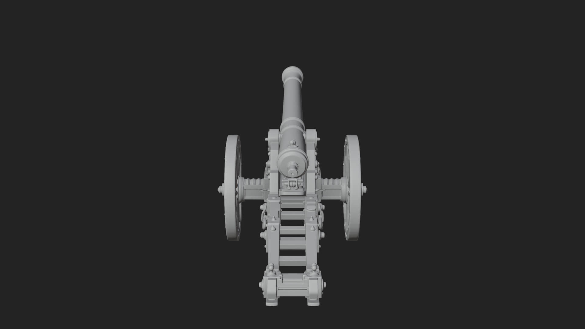 Long Barrel Artillery Model Design 2 3D Print Model 3D Model
