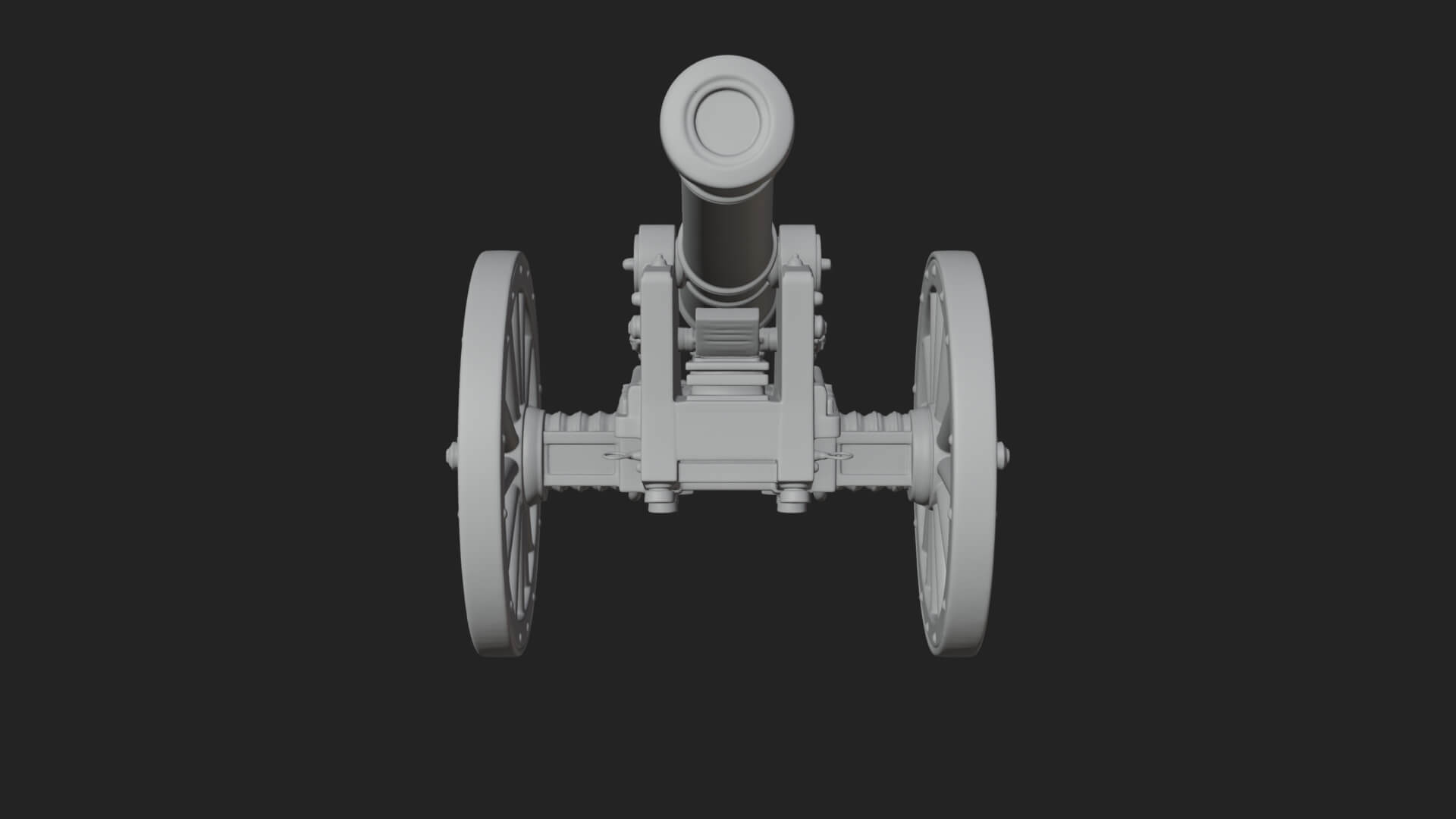 Long Barrel Artillery Model Design 2 3D Print Model 3D Model