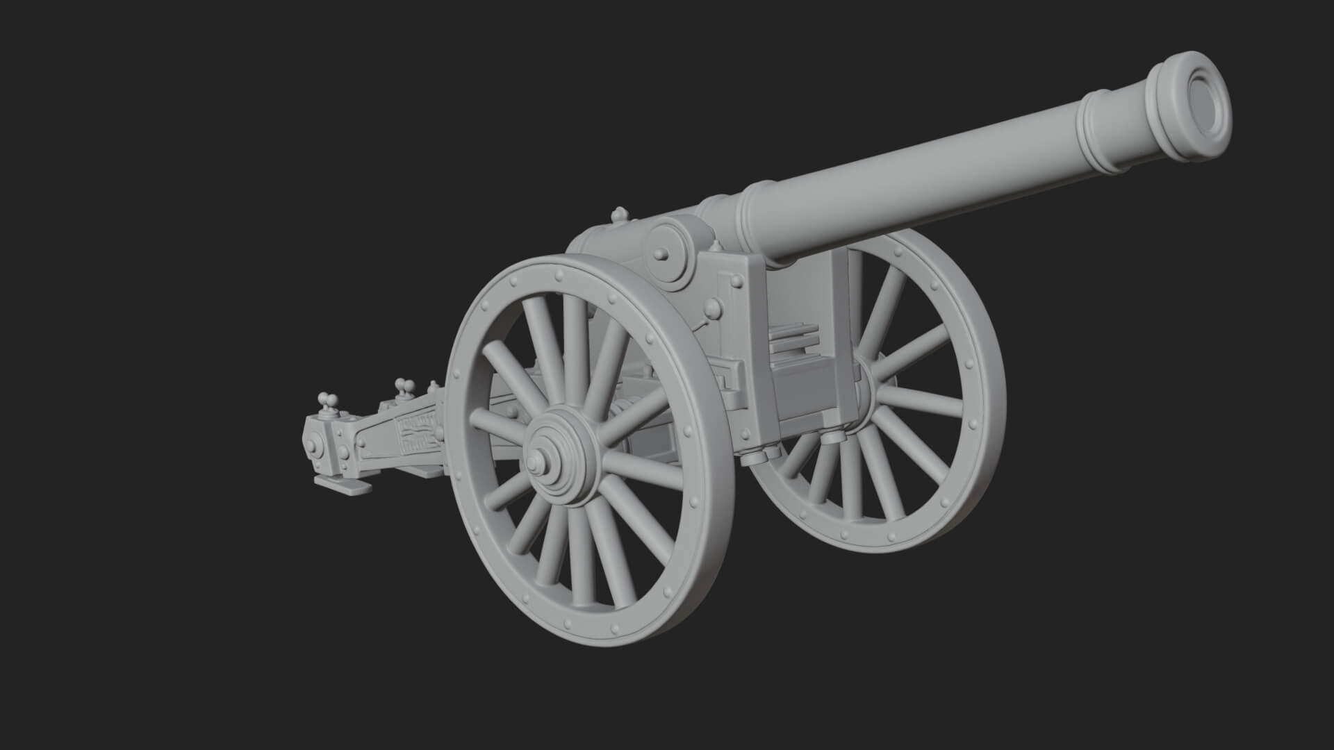 Long Barrel Artillery Model Design 2 3D Print Model 3D Model