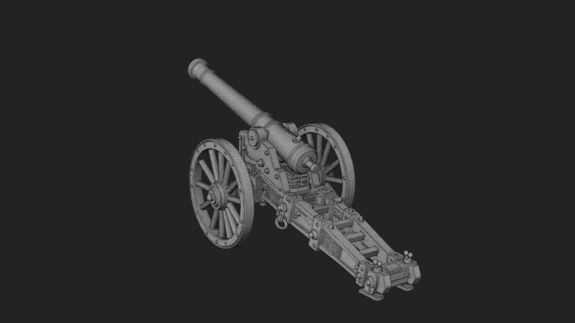 Long Barrel Artillery Model Design 2 3D Print Model 3D Model