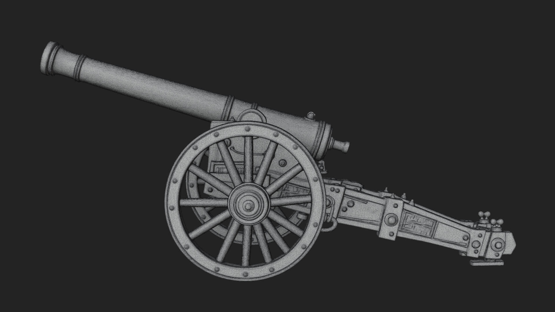 Long Barrel Artillery Model Design 2 3D Print Model 3D Model