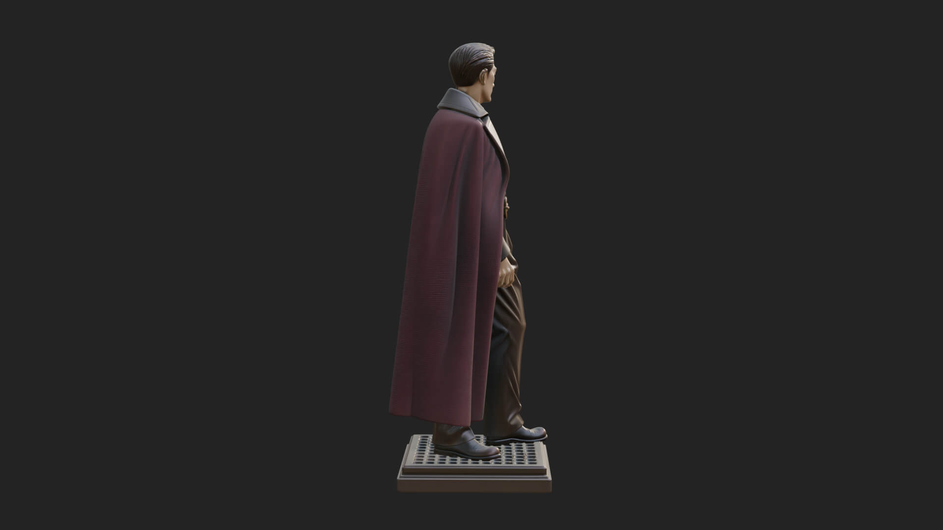 Long Coat Caped Man Statue Design 1 3D Print Model 3D Model
