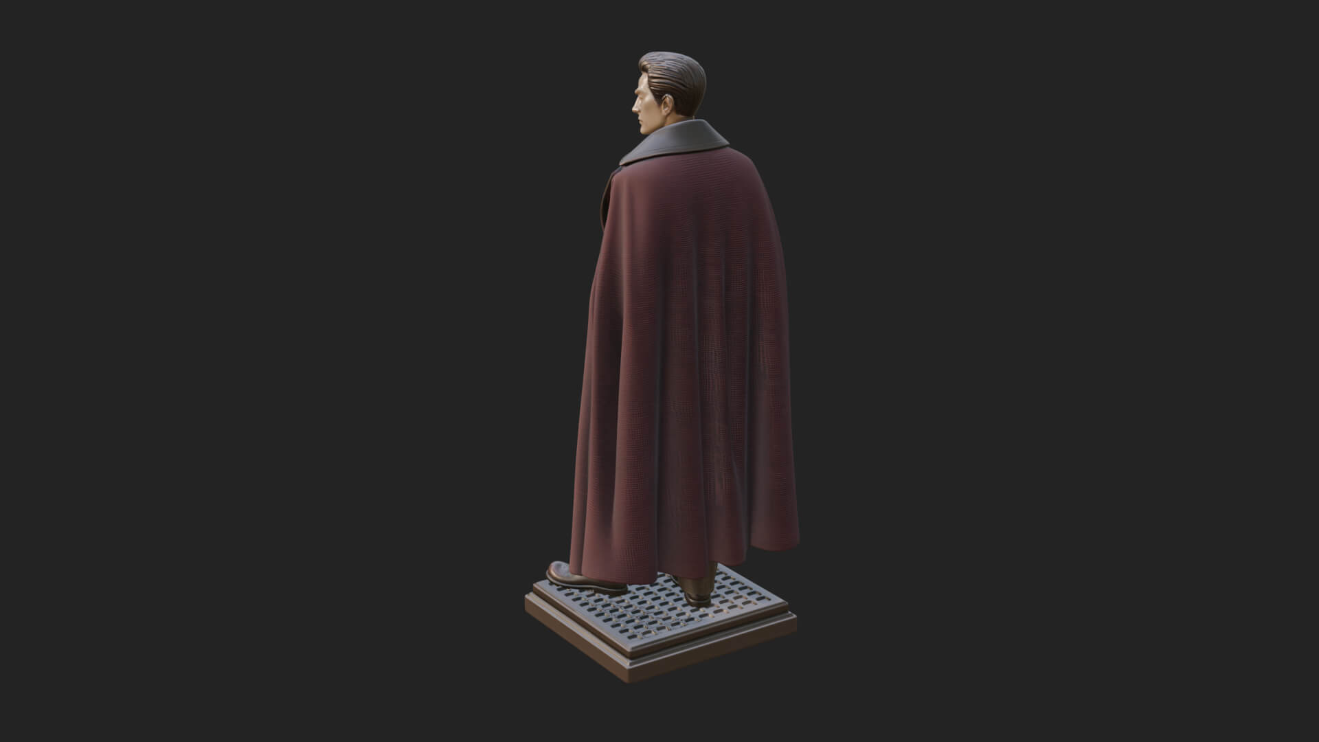 Long Coat Caped Man Statue Design 1 3D Print Model 3D Model