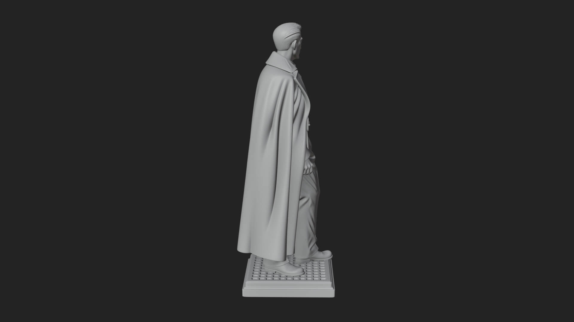 Long Coat Caped Man Statue Design 1 3D Print Model 3D Model