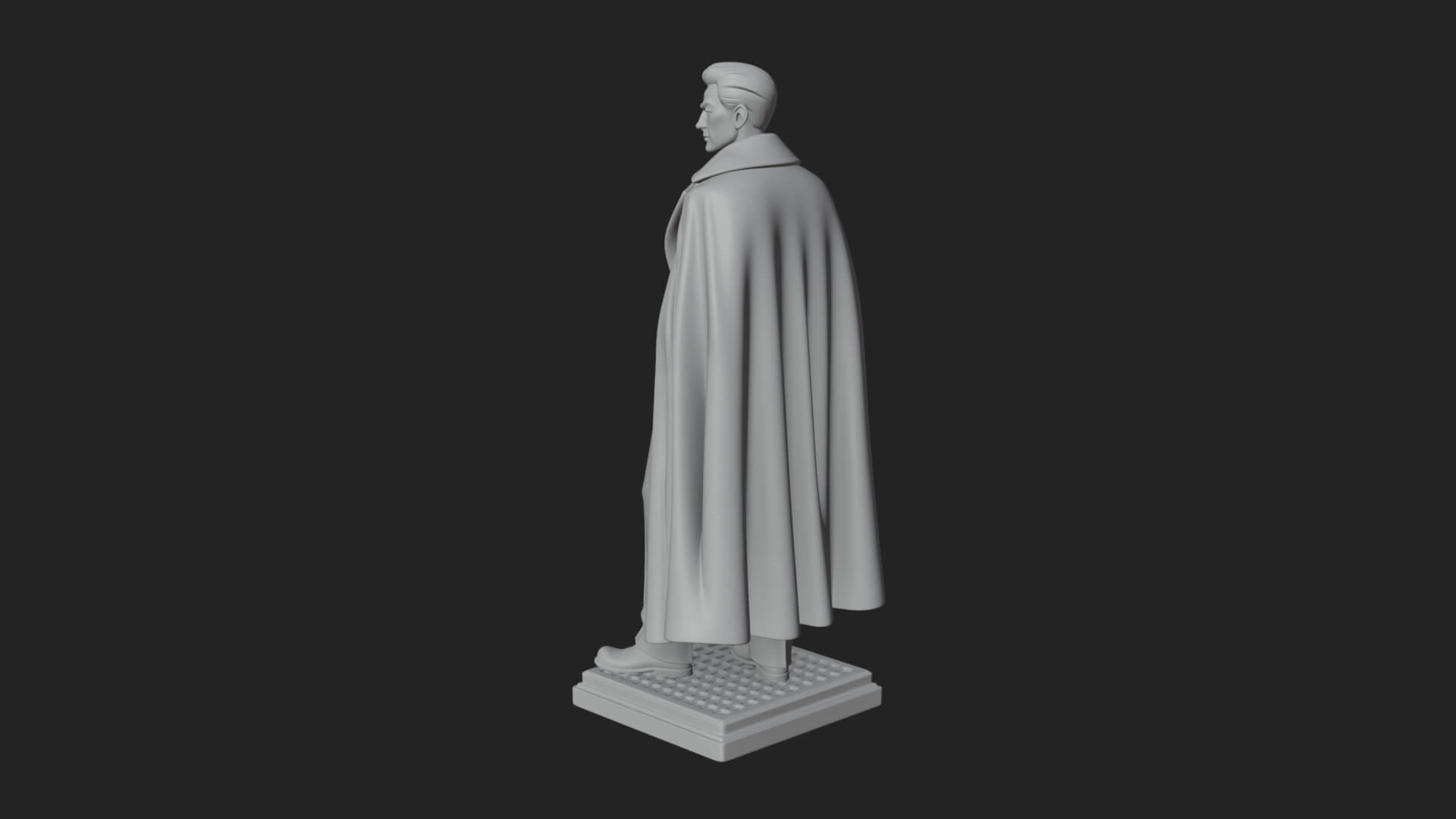Long Coat Caped Man Statue Design 1 3D Print Model 3D Model