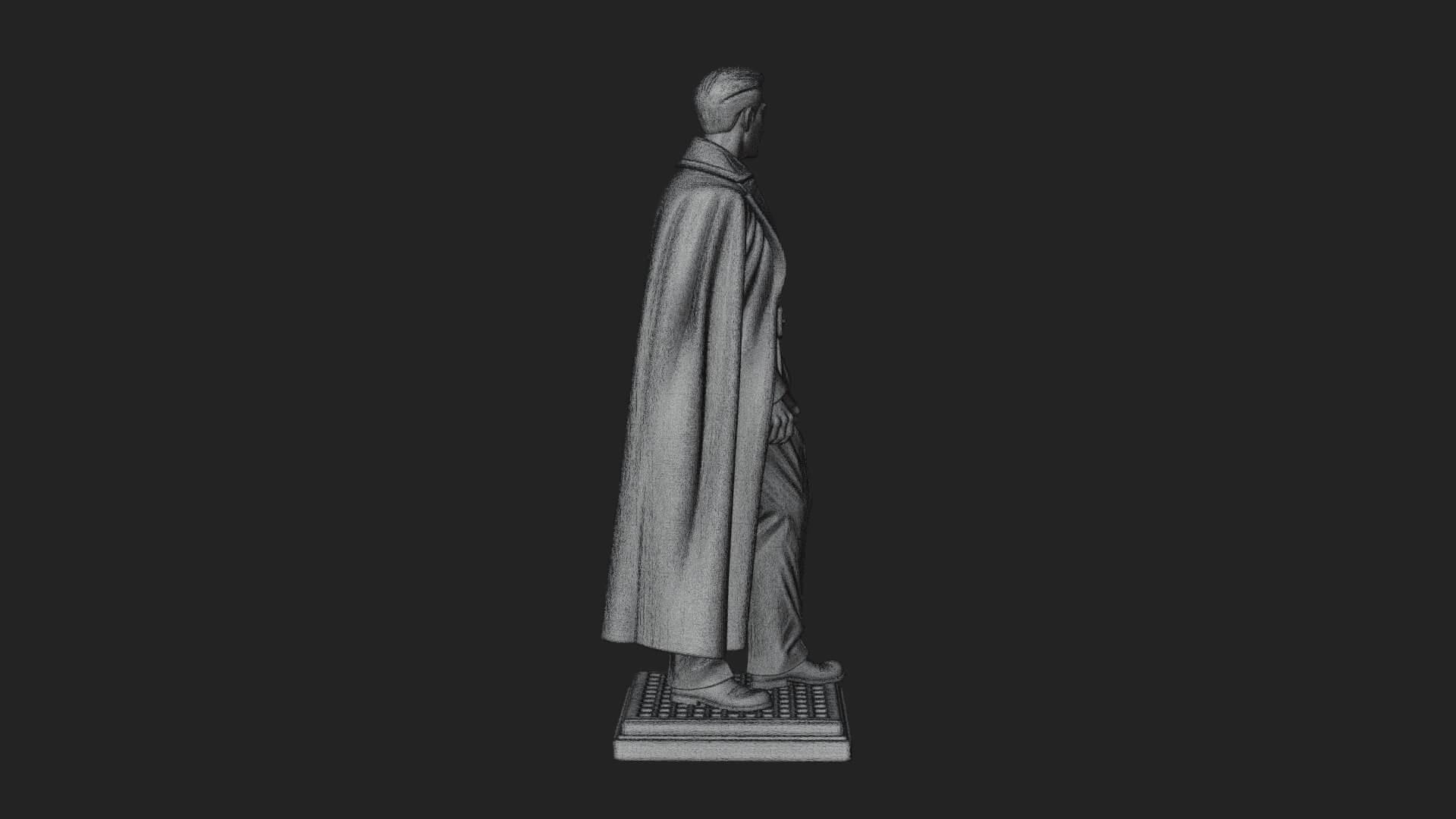 Long Coat Caped Man Statue Design 1 3D Print Model 3D Model