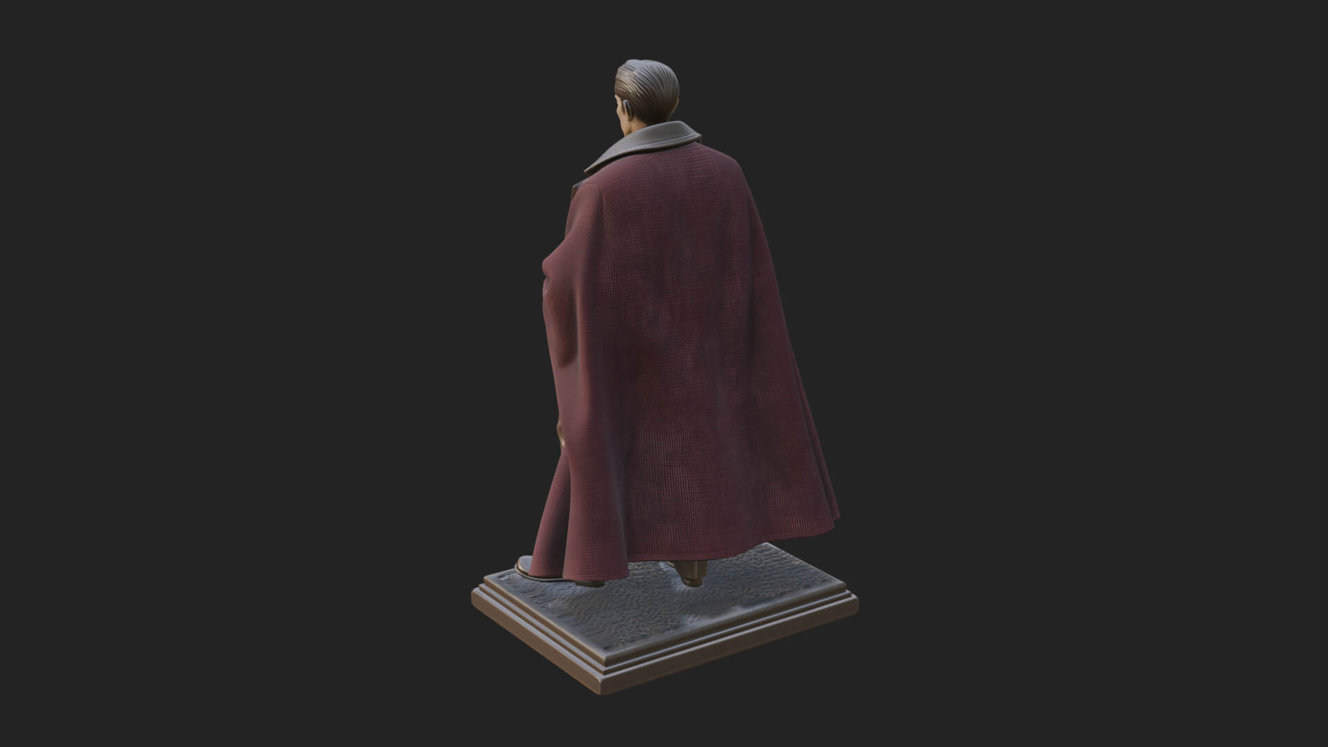 Long Coat Caped Man Statue Design 2 3D Print Model 3D Model
