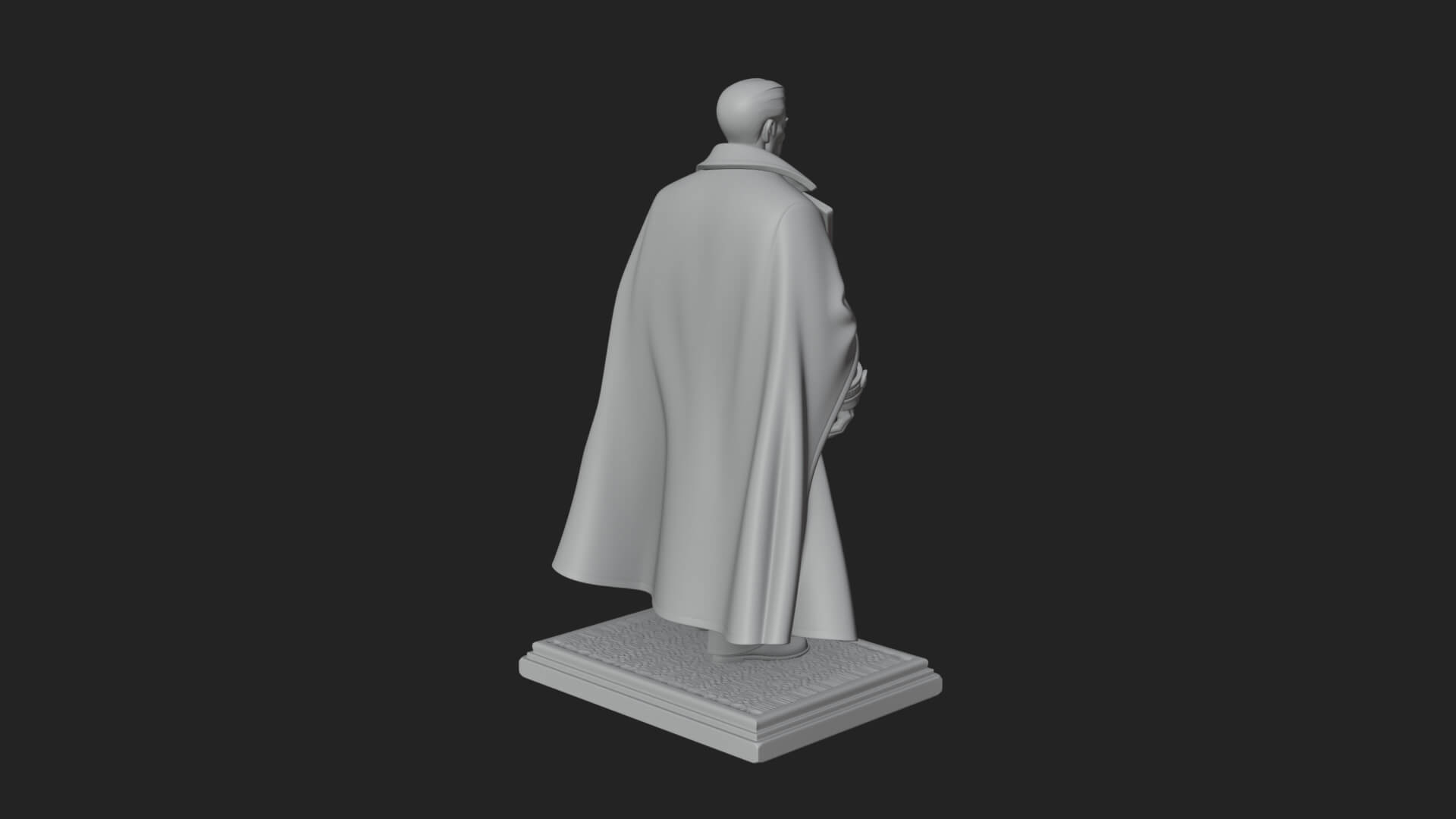 Long Coat Caped Man Statue Design 2 3D Print Model 3D Model