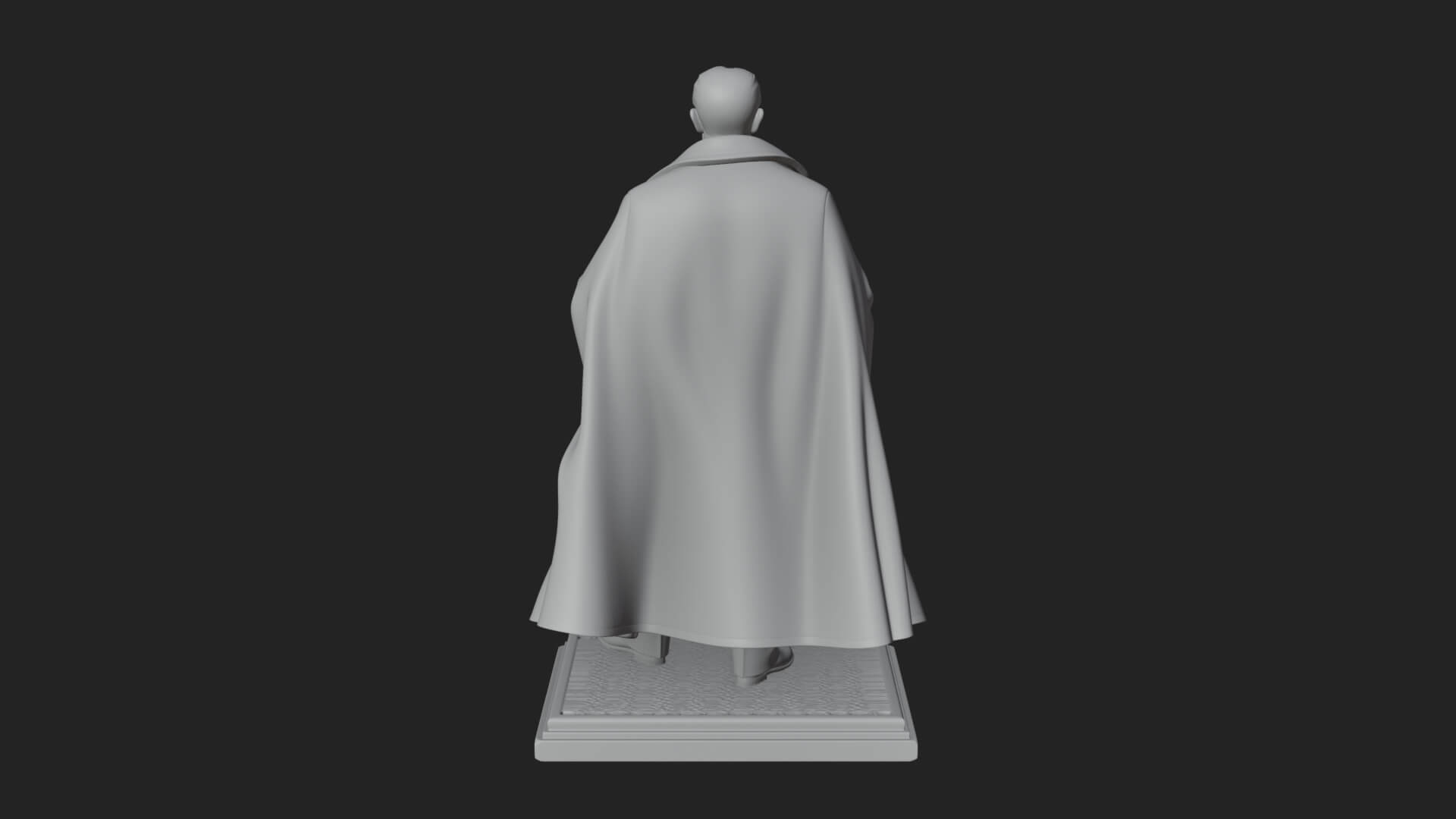 Long Coat Caped Man Statue Design 2 3D Print Model 3D Model
