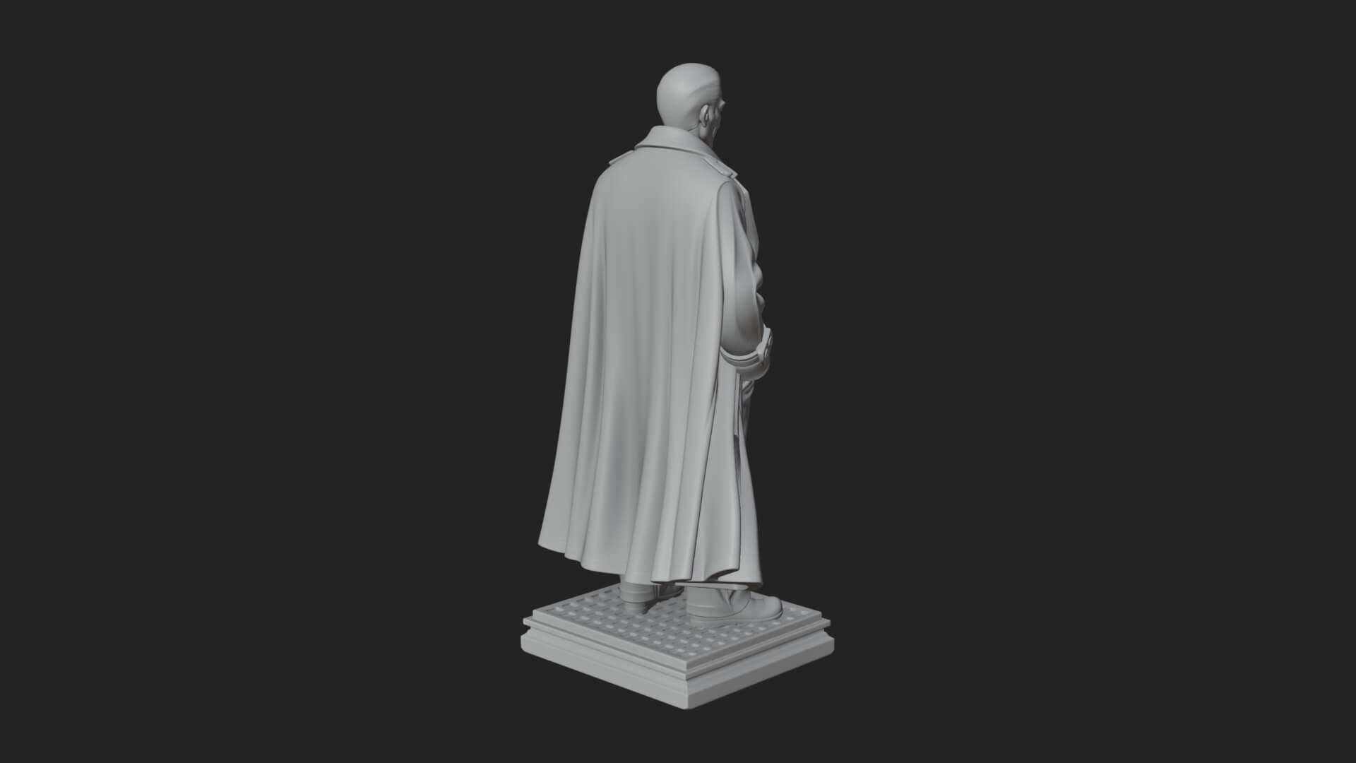 Long Coat Caped Man Statue Design 3 3D Print Model 3D Model
